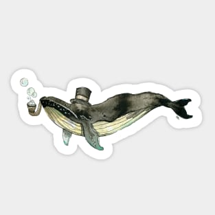 Fancy Whale Sticker